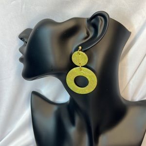 Handcrafted Clay Earrings Green